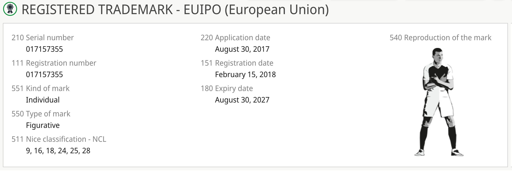 WIPO Trademark Logo FIgurative Mark Kylian Mbappe - AFFA IPR
